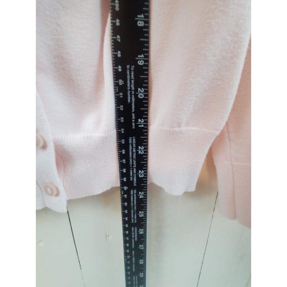 Womens Baby Pink Cardigan Sweater Button Up Coquette Preppy Y2K Cottagecore L - Picture 4 of 8